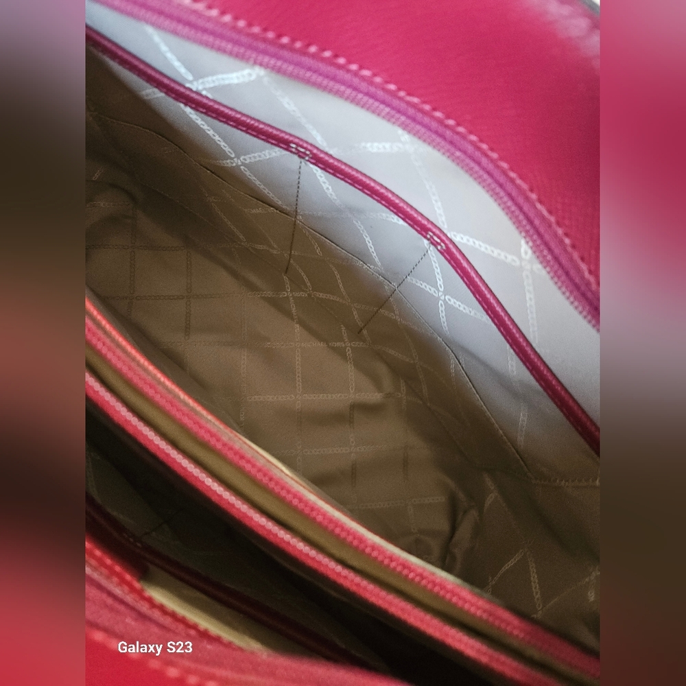 Michael Kors Burgundy and Gray Tote Bag - Picture 9 of 11